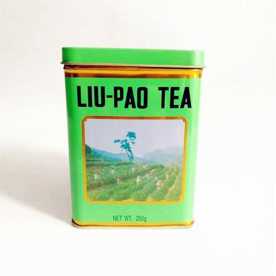 China Recyclable Food Grade Square Shape Tea Tin Box Airtight Tea Tin Container With Double Loose Lid 250g Tea Tin Packaging for sale