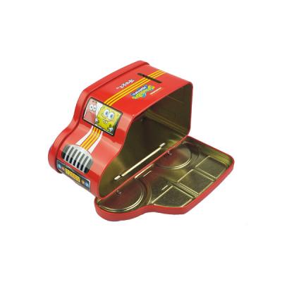 China Rectangular Car Shape Candy Tin Box Biscuit Recyclable Custom Printing Tin Can for sale