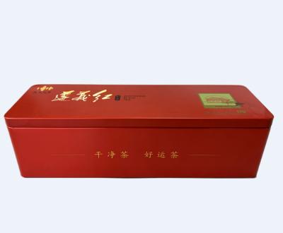 China Rectangular Tin Box Food Grade Metal Tea Can Tin Tea Food Shape Packaging Tin With Insert Lid for sale