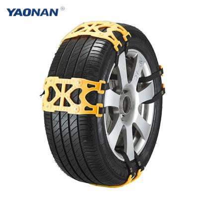 China Anti Skid YAONAN TPU Material Outdoor Plastic Accessories Snow Non Slip Car Tire Chains for sale