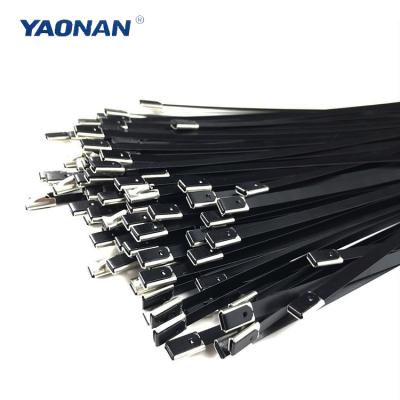 China Wiring Accessories Eva Coated Stainless Steel Cable Tie Wing Lock Cable Tie / Stainless Cable Ties for sale