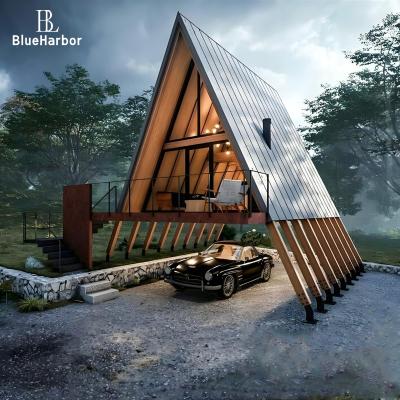 China Luxury Prefabricated Steel Structure Building Triangle House Prefab Small Cabin for sale