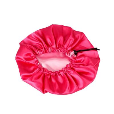 China Logo Adjustable Reversible Silk Sleep Caps Double Layer Hair Satin Caps Custom Reversible Adjustable Wigs for sale