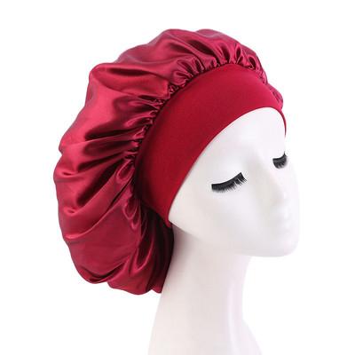 China 2021 Fashion Elastic Band Hood Luxury Wide Silk Hair Hoods Comfortable Custom Logo for sale