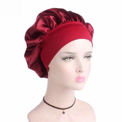 China Custom Logo Hot Sale Comfortable Hood With Wide Satin Elastic Band Comfortable And Soft Feeling Caps for sale