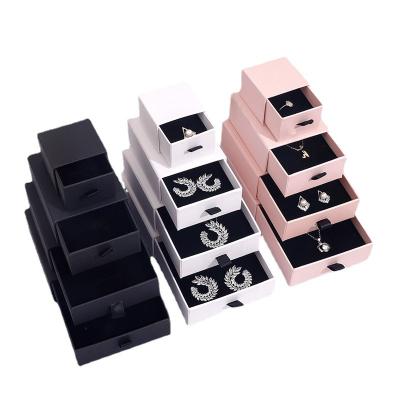 China Recyclable Display Jewelry Rings Necklace And Earring Packaging Box Earring Box And Package for sale