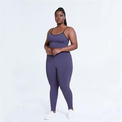 China Sporty Women Breathable Leggings Workout Activewear Skin Friendly Plus Size Yoga Sets for sale