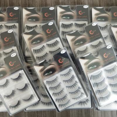 China New Summer Natural Wholesale Style Silk Person Lashes 8mm 12mm 15mm Length Fluffy Ash with packing box 3d faux mink eyelashes for sale