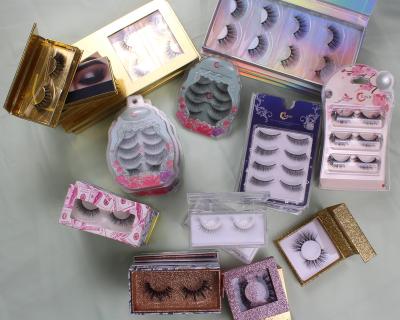 China Long Best Natural Mink Lashes With Customize Box Packaging Korean Synthetic Fiber 3D Silk False Lashes for sale