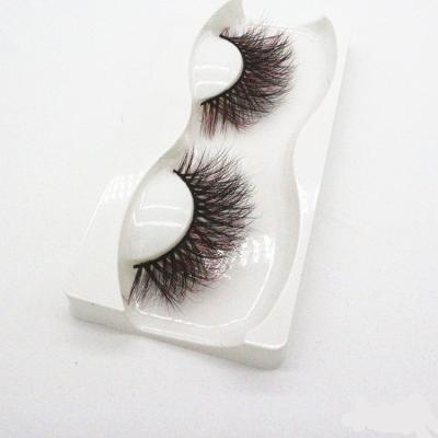 China Natural Faux 3D 5D Crisscross Eyelash With Color Free Sample Private Label Eyelashes for sale