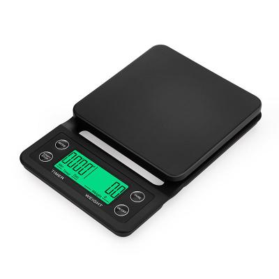 China Coffee Kitchen Scales Hot-selling household coffee weighing 0.1g accurate weight roasting bar counter food timing coffee electronic scale 5KG/0.1 for sale