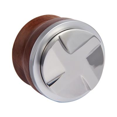 China Walnut Viable Decorating Dispenser Coffee Tamper Stainless Steel Coffee Tamper Adjustable Size Coffee Dispenser For Espresso Portafilter for sale