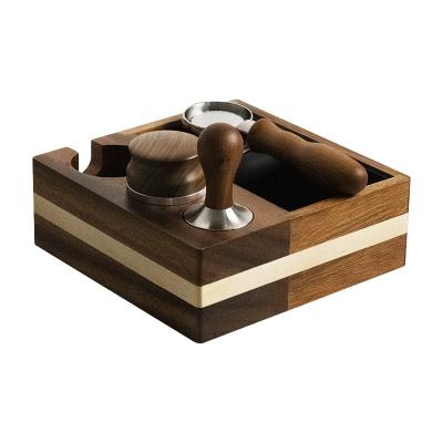 China Amazon New Arrival Modern Design Wholesale Hot Sale Walnut Wood Hardwares Tool Kit Coffee Tamper With Knock Box for sale