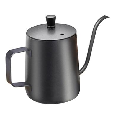 China Stocked Tea Kettle 600ml 304 Stainless Steel Coffee Pot Coffee Kettle with Long Wooden Handle for sale