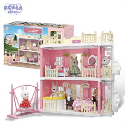 China Mini Toy Dollhouse Kit Miniature Bedroom Kitchen Kit DIY Pretend Play Set For Child for sale