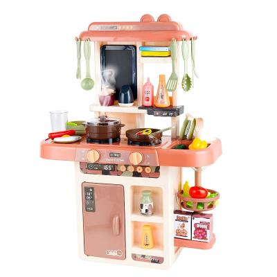 China Plastic Kitchen Play Set, 42 Pcs Kitchen Toy Set for Toddlers, Kitchen Set with Realistic Lights and Sounds for sale