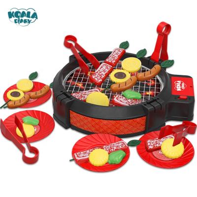 China Plastic Play Set Pretend Outdoor BBQ Accessories Toys Kids Play Food Grill Set For Toddlers for sale