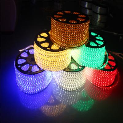 China PVC Christmas light high voltage 110V 220V led strip light 2835 5050 smd dmx controller RGB flex strip for outdoor building lights for sale