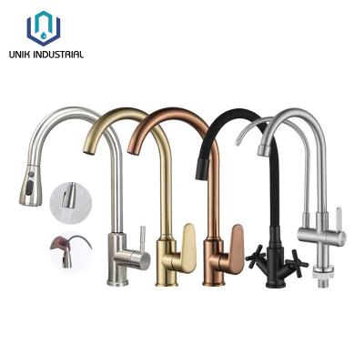 China Pull Out Single Handle 304 Stainless Steel Modern Spray Pull Out Kitchen Mixer Tap Sink Faucet for sale