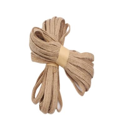 China Custom Elastic Hemp Burlap Webbing DIY Burlap Ribbon Lace Burlap Ribbon Wrapping Bouquet Burlap Fish Silk Ribbon for sale