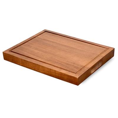 China Multifunctional and Reversible Natural Thick Butcher Viable Block Cutting Board Acacia Wood Pruning and Serving Board for sale