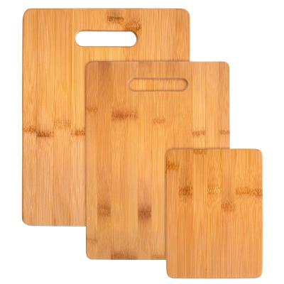 China Low MOQ Cheaper Price Factory Wholesale Organic Bamboo Cutting Board 3pcs Set Viable for sale