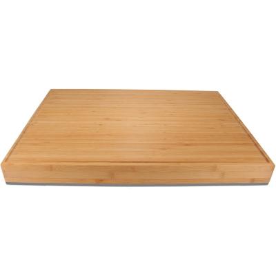 China Extra Large 5CM Size Heavy Duty End Viable Finished Thick Grain Solid Bamboo Butcher Cutting Board With Juice Groove for sale