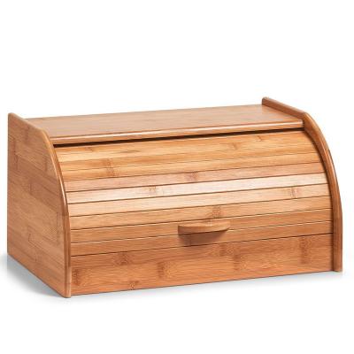 China Eco - Friendly Natural Bamboo Freshness Keeping Moder Baked Storage Bread Food Box With Removable Door for sale