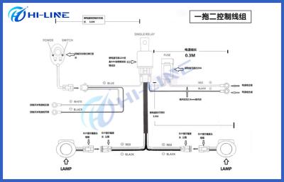 China Los accesorios automotrices de encargo de las luces alambre de 3,5 m para el trabajo del coche LED se encienden con el interruptor encendido-apagado en venta