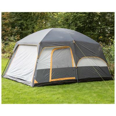 China Diagonal Tether Type Large Camping Tents 8 Person Waterproof Outdoor Family Tent 2 Bedroom Outdoor Camping Tent For Travel for sale