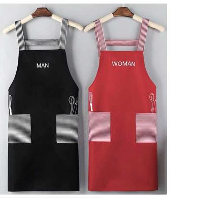 China Red Cotton Custom Designer Waiter Kitchen Cooking Gift Nail Women Dress SANITARY Apron OEM Customized Logo Time Fabric Food Pcs Labor Size for sale