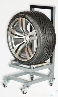 Китай Modern Black Metal Tire Display Rack with Adjustable Height Wheels and Sturdy Design продается