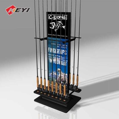 China Custom Design Retail Store Metal Fishing Rod Display Stand for sale