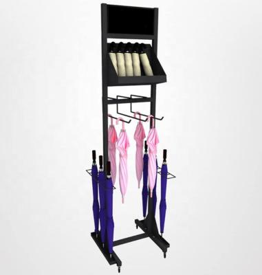 China Modern POP Metal Matte Black Powder Coating Umbrella Display Rack for sale