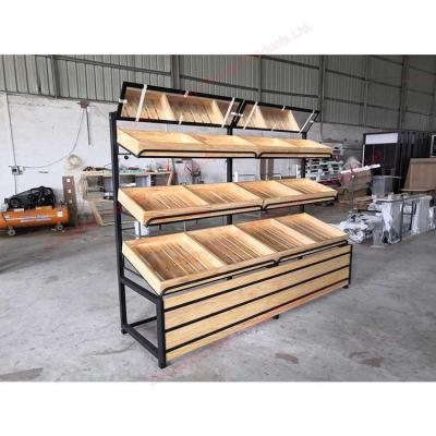 China Custom Shop Furniture Display Rack 3 Tier Adjustable Shelves Bakery Display for sale