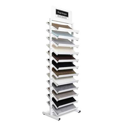 Китай White Powder Coating Floor Standing Metal Placemat Display Rack продается