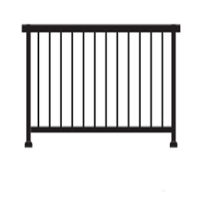 China Easily Assembled Aluminum Posts Black Deck Metal Railing Designs Design Glass Railing for sale