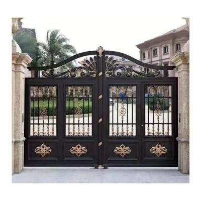 China Modern/Luxury/Traditional/Retro Security Designs Aluminum Anti-theft Art Courtyard Villa Front Doors Base Lane for sale