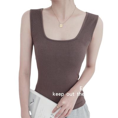 China 2022 New Girls Breathable Solid Color Square Neck Vests Women's Underwear Breathable Vest Tops for sale