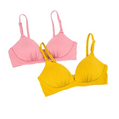 China Breathable Plain S M L Colorful Long-staple Cotton Women's Wireless Bra for sale