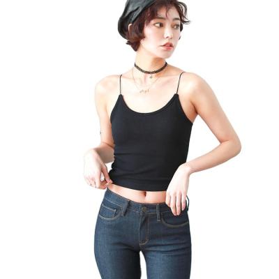 China Wholesale Women's New Plain Crop Top Summer Simple Breathable Women's Seamless Elastic Tank Top Sleeveless Camisole For Ladies for sale