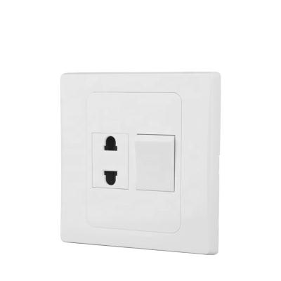 China 1Gang Switch With 2 Pin Socket Wall Switch 1Gang With 2 Pin Socket Accessories 1Gang Electrical Switch Factory Directly Sell With 2 Pin Socket Wall Switch for sale