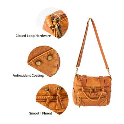 China Washed/Soft/Skin Fabric/Wear Resistance Wholesale Classic Women pu Leather Handbag New design Briefcase and travelling bags Office bags for women for sale