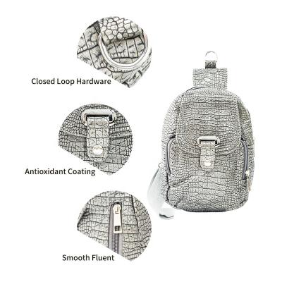 China Waterproof Eco-friendly and skin-friendly Wholesale factory manufacturer PU leather men crocodile pattern chest pack fashion crossbody shoulder travel bag for sale