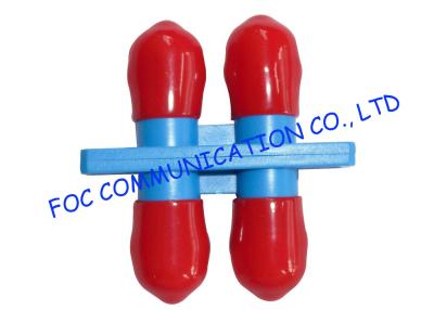 China ST Duplex optical cable adapter / Red Cap multimode fiber optic adapter for sale