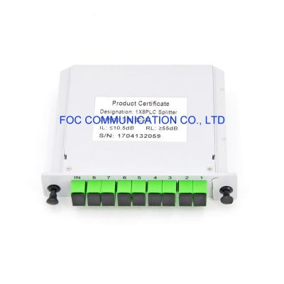 中国 CATV 1650nm 1×8 PLCのディバイダー カセットSC APC PON FTTXネットワーク 販売のため