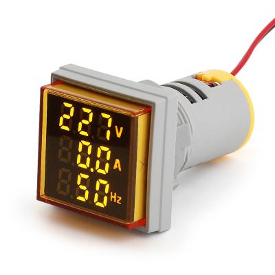 China 22mm Multifunctional 3pin1 LED Digital Display Indicator, Ammeter, Voltmeter, Frequency Meter Yellow Digital Electronics AD101-22VAHZS for sale