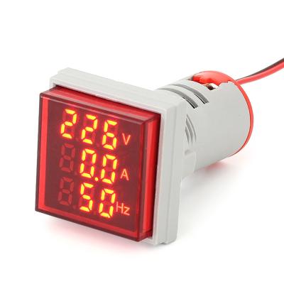 China 22mm Mini Square Digital Display Indicator Voltmeter Ammeter Frequency Meter Waterproof Led Current Voltage Tester AD101-22VAHZS for sale