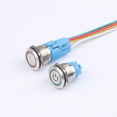 China 19mm metal button waterproof switch with self-setting and self-locking 6V12V24V220V with LED light CL19A for sale