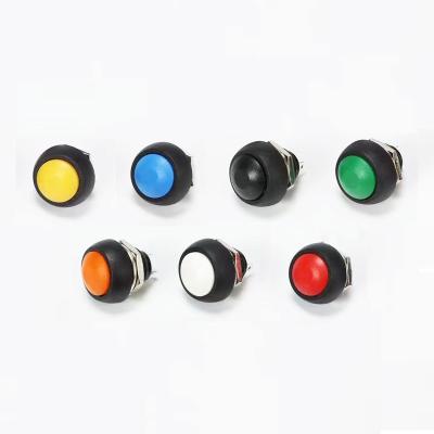 China Unlocked Type Horn Push Button Switch PBS-33B Self Reset Switch 12MM Self Reset Waterproof Mushroom Button PBS 33B for sale